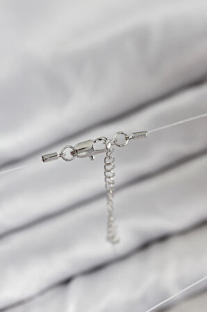 Misineli Kalp Model Gümüş Renk Hayalet Kolye