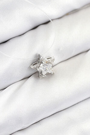 Misineli Yıldız Model Gümüş Renk Hayalet Kolye