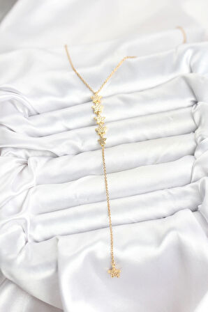 316L Çelik Zincir Gold Renk Yıldız Model Y Kolye