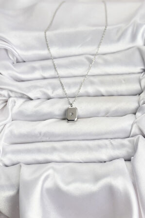 316L Çelik Zincir Gümüş Renk Minimal Kutup Yıldızı Model Kadın Kolye