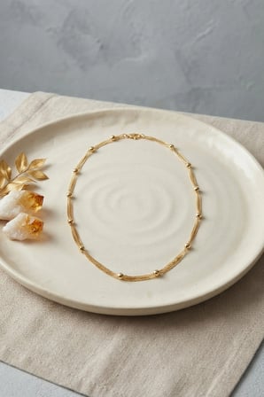 CM Top Zincirli Gold Renk 50 cm Kadın Kolye