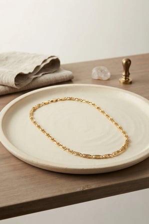 CM Yay Model Gold Renk 50 cm Kadın Kolye