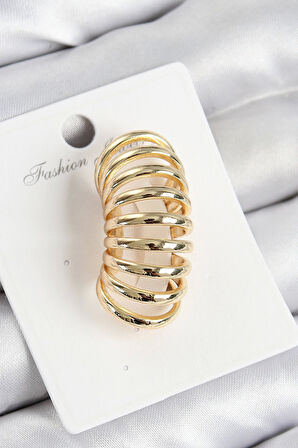 Pirinç Yay Model Gold Renk Sağ Kıkırdak Küpe