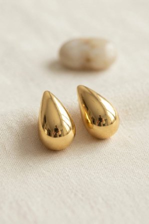316L Çelik Gold Renk Damla Model Küpe