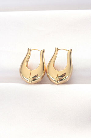 Pirinç Gold Renk Bombeli Küpe