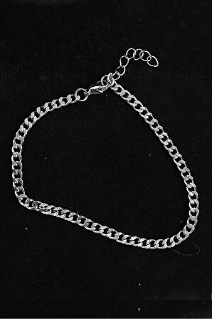 316L Çelik İnce Klasik Model Gümüş Renk Erkek Bileklik