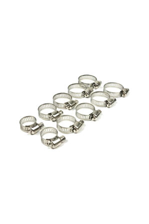 10 Parça Paslanmaz Çelik Hortum Kelepçesi Seti Farklı Ölçüler Su Yağ Hava Boru Bağlantı