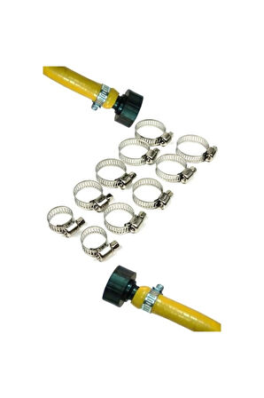 10 Parça Paslanmaz Çelik Hortum Kelepçesi Seti Farklı Ölçüler Su Yağ Hava Boru Bağlantı