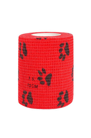 Pati Bandajı Ayakkabı | Köpek ve Kedi İçin Tüy Dostu Su Geçirmez Kendinden Yapışan Bandaj KIRMIZI 