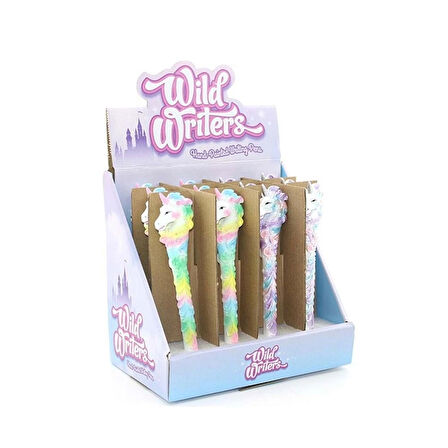 Unicorn Tasarımlı Tükenmez Kalem | Renkli Polyester Dekoratif Kalem 16cm Hediyelik