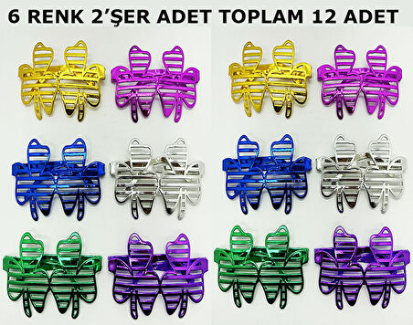 Vegas Casino Temalı Parti Gözlüğü 6 Renk 12 Adet