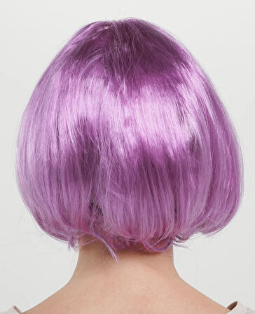 Düz Kesim Küt Parti Peruğu Rose Pembe