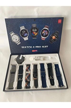 Watch 4 pro Suit 7 Kordonlu Yuvarlak Kasa Erkek Sesli Görüşme Bildirim Alma Nfc Akıllı Saat