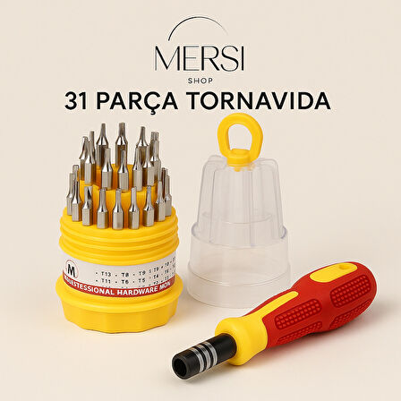 Yumurta Tornavida Seti 31 Parça | Çok Uçlu Manyetik Tornavida ve Hassas Bit Uç Seti