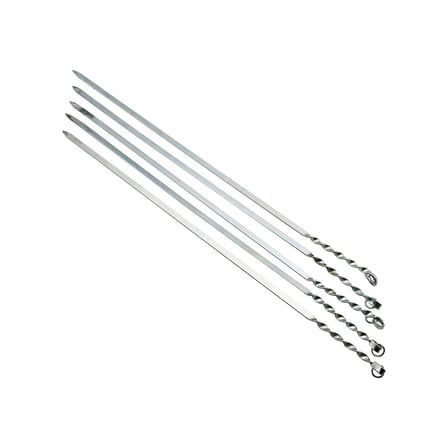 Dar Yassı Mangal Şişi - Burgulu Tasarım - 60 cm - Tuk ve Kanat İçin