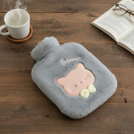 Papyonlu Kedi Figürlü Mi Peluş Sıcak Su Torbası 1 Litre