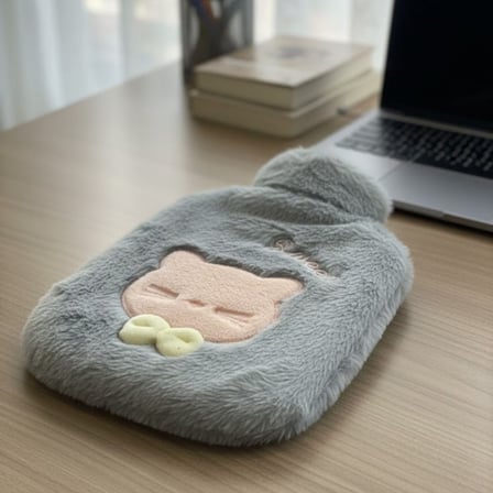 Papyonlu Kedi Figürlü Mi Peluş Sıcak Su Torbası 1 Litre