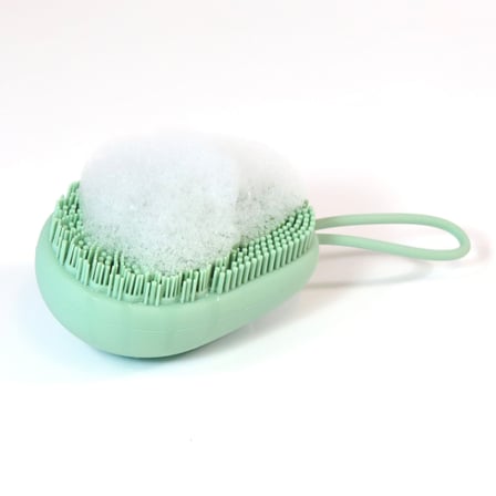 Hazneli Silikon Duş Masaj Lifi - Askı Kulplu - Yumuşak Silikon Kıllar
