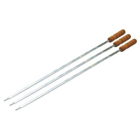 Ahşap Saplı Tuk Şişi - Dar Yassı - Metal - 50 cm
