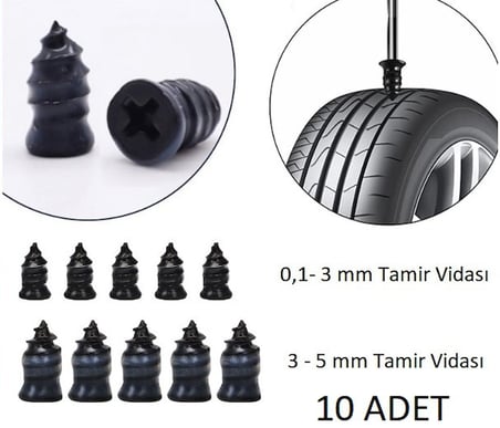 Lastik Tamir Kiti Kauçuk Vida Seti