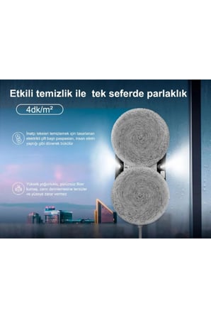 5 Adet Cam Silme Robotu – Otomatik Pencere Robotu, Vakumlu Şarjlı Window Cleaner, Özel Temiz Bezli