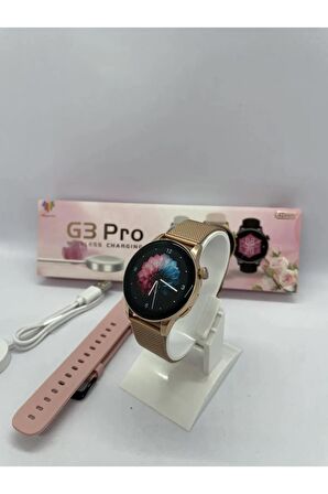 Watch G3 Pro Mini 42 Mm Android Ve Ios Tüm Akıllı Telefonlar Ile Uyumlu 2 Kordonlu Akıllı Saat