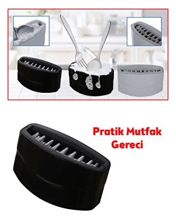 Pratik Mutfak Gereci, Hijyenik Vantuzlu Çatal Kaşık Bıçak Yıkama Fırçası (Çift Fırçalı)