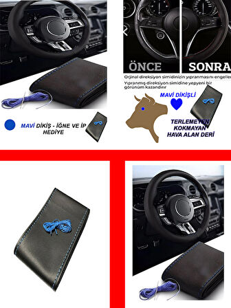 HONDA CIVIC FD6 Uyumlu Araç,Araba,Oto direksiyon kılıfı mavi dikiş