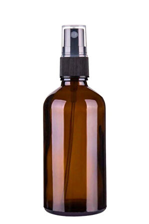 4 Adet 100 ml Amber Kapaklı Siyah Sprey 100 Cc Fısfıs Kolonya Dezenfektan Kahverengi Cam Şişe