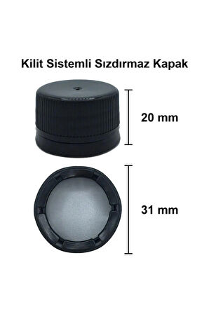 12 Adet Cam Shot Şişesi Sızdırmaz Siyah Plastik Kapaklı Kolonya Koku Süs Çok Amaçlı Şişe 100ml