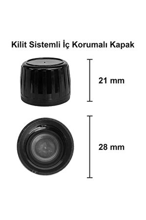 12 Adet 30 ml Kilitli Siyah Kapaklı Şeffaf Detox Shot Şişesi 30 Cc Ginger Şat Beyaz Cam Şişe 