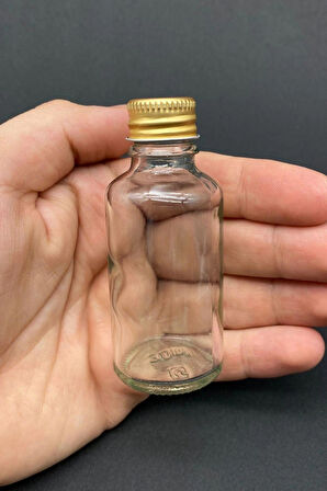 6 Adet Şeffaf Cam Shot Şişesi Sızdırmaz Gold Metal Kapaklı Kolonya Koku Süs Çok Amaçlı Şişe 30ml