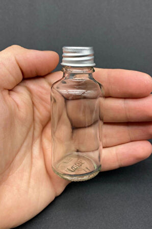 12 Adet Şeffaf Cam Shot Şişesi Sızdırmaz Gümüş Metal Kapaklı Kolonya Koku Süs Çok Amaçlı Şişe 30ml