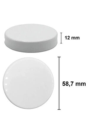 6 Adet 50 ml Plastik Beyaz Kapaklı Ve Iç Kapaklı 50 Cc Şeffaf Cam Krem Kavanozu