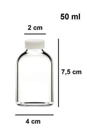 6 Adet Cam 50 ml Mini Shot Ginger Detox Şişe Plastik Sızdırmaz Kapaklı Kolonya Koku Süs Küçük Şişe