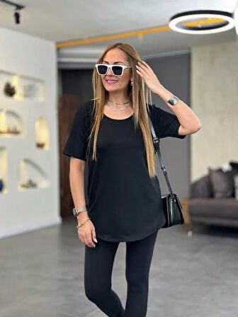 TUA MODA Kadın İki İplik Kumaş Sırt Neon Detay Bluz