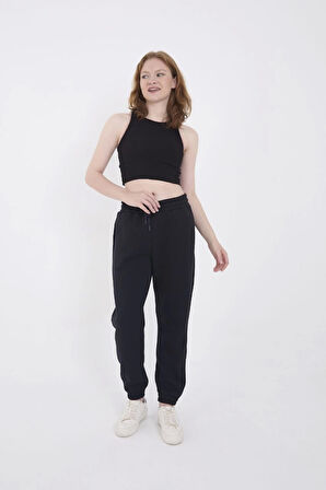 TUA MODA Üç İplik Basic Lastikli Eşofman Pantolon - Lacivert