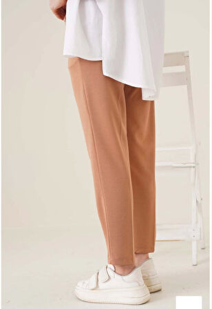 TUA MODA Tam Kalıp Basic Eşofman Pantolon - Kahverengi