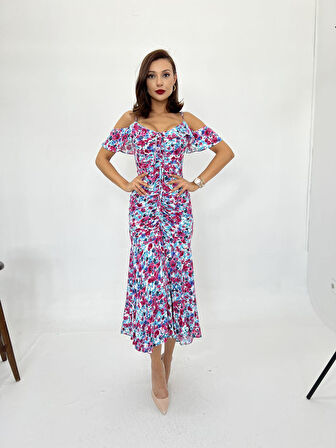 TUA MODA 6410 ELBİSE-PEMBE