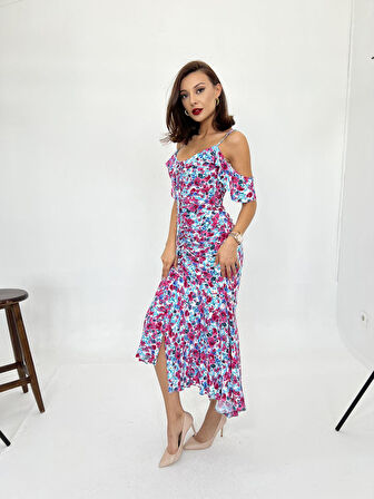 TUA MODA 6410 ELBİSE-PEMBE