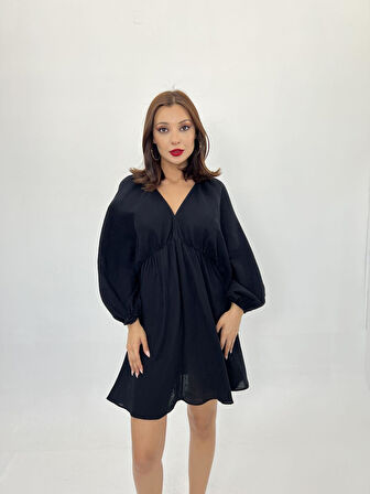 TUA MODA 6327 ELBİSE-SİYAH