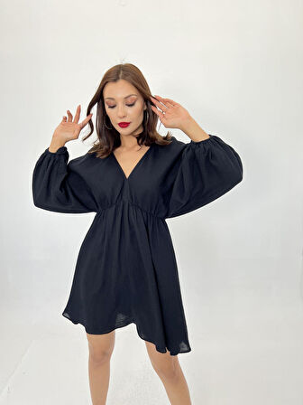 TUA MODA 6327 ELBİSE-SİYAH