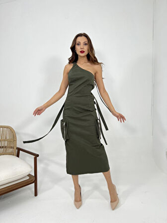 TUA MODA 6766 ELBİSE-HAKİ