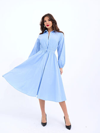 TUA MODA 6813 ELBİSE-MAVİ