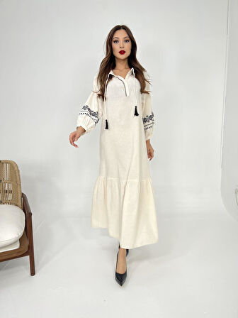 TUA MODA 6533 ELBİSE-BEJ