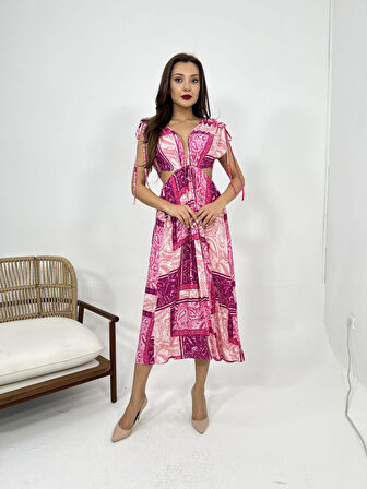 TUA MODA 6592 ELBİSE-MOR