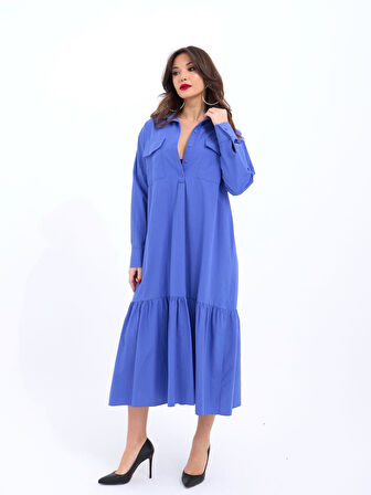 TUA MODA 5855 ELBİSE-MOR