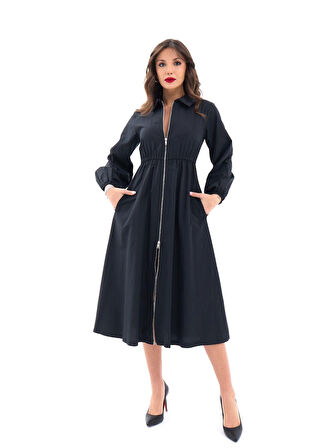 TUA MODA 6966 ELBİSE-SİYAH