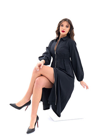 TUA MODA 6966 ELBİSE-SİYAH