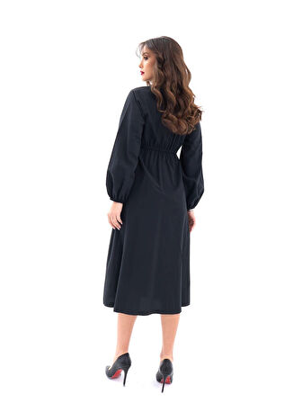 TUA MODA 6966 ELBİSE-SİYAH